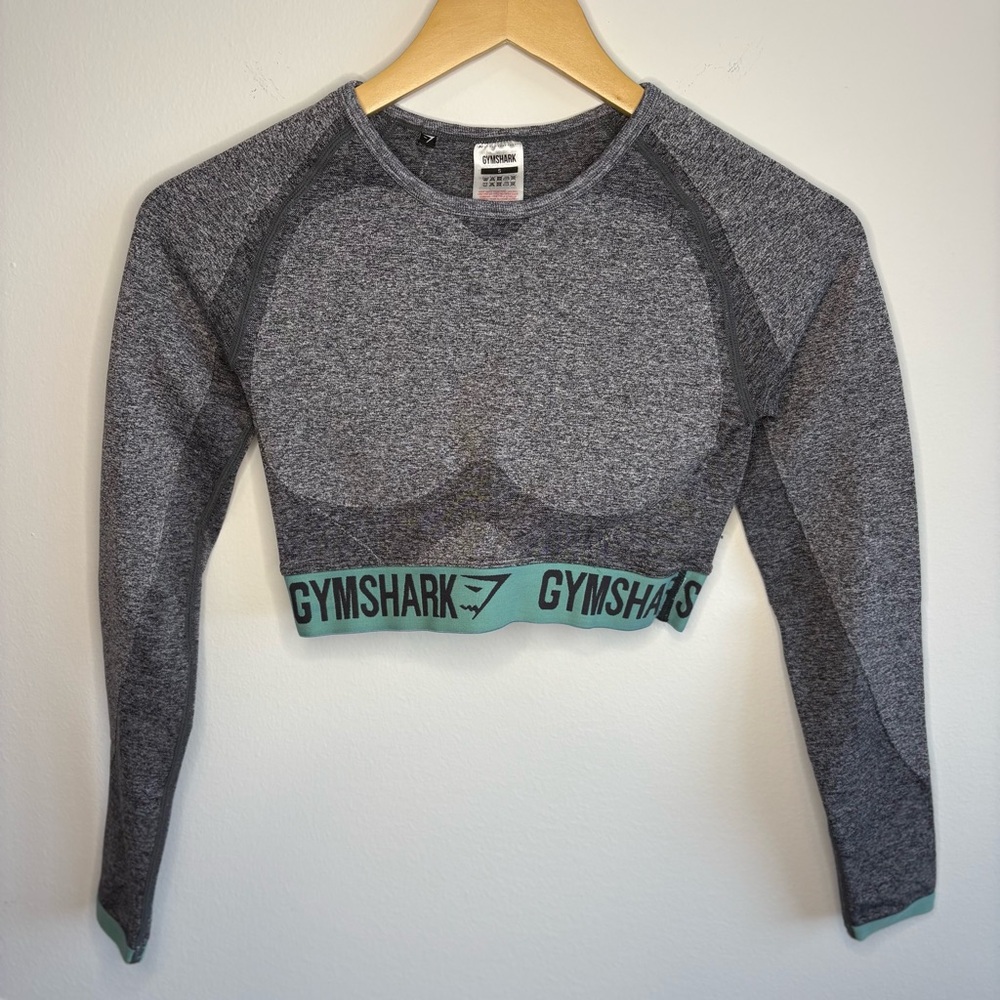 Gymshark Seamless Gray Long Sleeve Crop Top